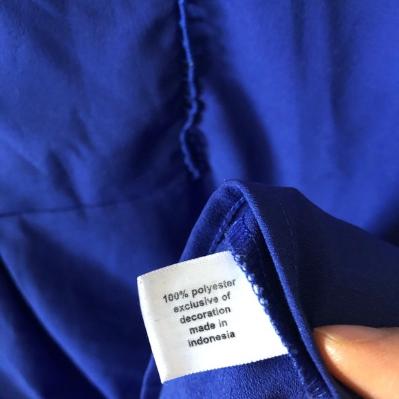 Lane Bryant|Royal blue chiffon long sleeve blouse with eyelet detail, plus size• - Picture 8 of 11